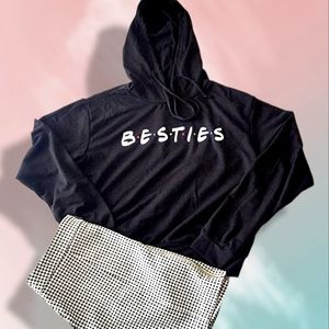 BESTIES Cropped Pullover Hoodie
